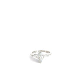 18k White Gold .91ct F SI2  Marquise Shaped Diamond / .10ct I1 Tapered Baguette Diamond  Engagement Ring Size 5 3/4